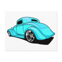 Street Rod Cyan postcards