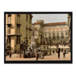 Street scene, Naples, Italy classic Photochrom Post Card