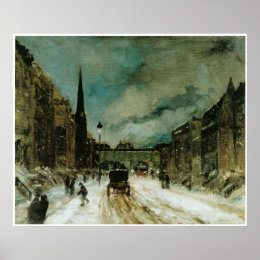 Street Scene with Snow (57th St. NYC) 1902 print