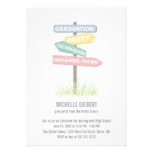 Street Sign 8th Grade Gradution Party Invites