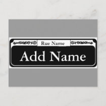 Street Sign Blank, Add Name, Rue Name postcards