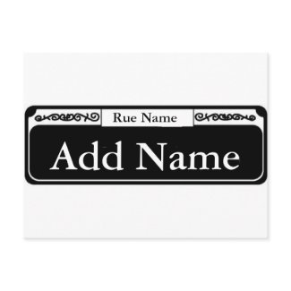 Street Sign Blank, Add Name, Rue Name postcard