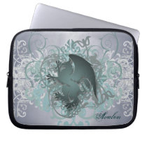 Street Teal Fantasy Griffin Laptop Sleeve