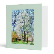 Street With White Flowering Trees binders