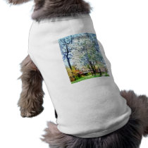 Street With White Flowering Trees pet clothing