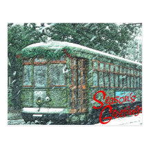 Streetcar in Snow Postcards