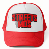 Streets Mos Paint Logo Trucker Cap (Red & White) hats by streetsmos Streets Mos Paint Logo Trucker Cap (Red & White) hats