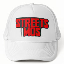 Streets Mos Paint Logo Trucker Cap (White) hats by streetsmos Streets Mos Paint Logo Trucker Cap (White) hats