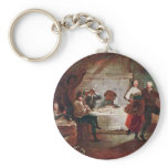 Streit At The Inn By Januarius Zick (Best Quality) Key Chain
