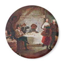 Streit At The Inn By Januarius Zick (Best Quality) Fridge Magnet