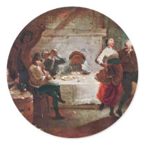 Streit At The Inn By Januarius Zick (Best Quality) Sticker