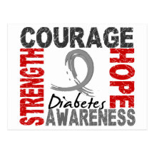 Strength Courage Hope Diabetes Postcard