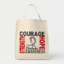 Strength Courage Hope Diabetes Tote Bag