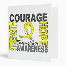 Strength Courage Hope Endometriosis 3 Ring Binder