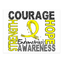 Strength Courage Hope Endometriosis Postcard