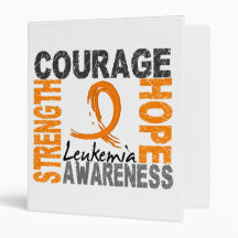 Strength Courage Hope Leukemia Vinyl Binders