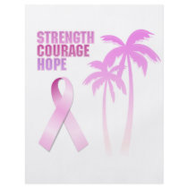 Strength Courage Hope Pink Ribbon Palm Trees flyers