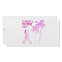 Strength Courage Hope Pink Ribbon Palm Trees photo cards by CelesteThorson Strength Courage Hope Pink Ribbon Palm Trees photo cards