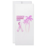 Strength Courage Hope Pink Ribbon Palm Trees Full Color Rack Card