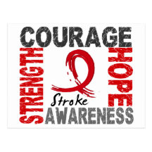 Strength Courage Hope Stroke Postcard