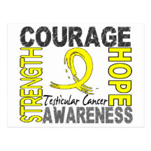 Strength Courage Hope Testicular Cancer Post Card