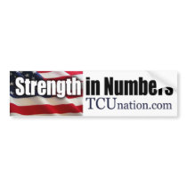 Strength in Numbers 1 bumper stickers by TCUnation Strength in Numbers 1 bumper stickers