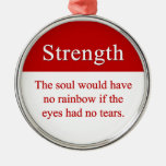 Strength leads to triumph christmas tree ornaments