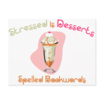 Stressed is Desserts Spelled Backwards postcards by JustJokingGifts Stressed is Desserts Spelled Backwards postcards