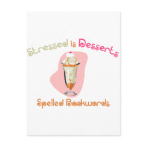 Stressed is Desserts Spelled Backwards postcards by JustJokingGifts Stressed is Desserts Spelled Backwards postcards