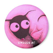 Stressie Cat Angel magnets