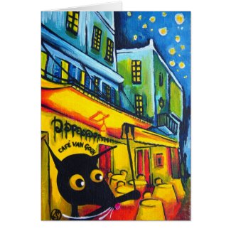 Stressie Cat & Van Gogh card