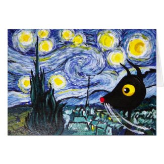 Stressie Cat's night sky! card