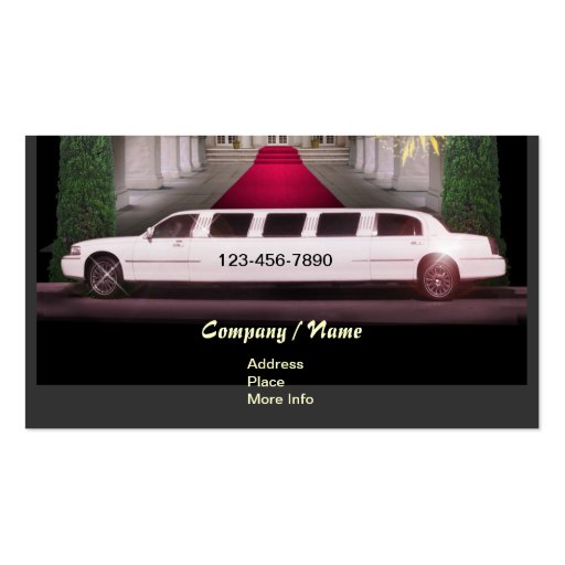Stretch Limo Business Card Templates (front side)
