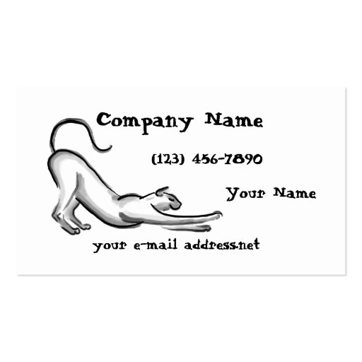 Stretching Cat Brush Painting Business Card Template