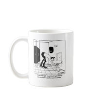 Stretching Exercises in a Restroom Mug