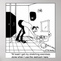 Stretching Exercises in a Restroom Poster
