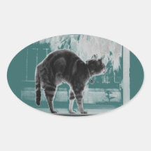 Stretching Indigo B+W Sticker
