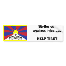 Strike out against injustice -HELP TIBET bumper stickers