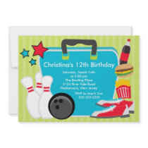 Strike up Fun Bowling Birthday Party Invitation