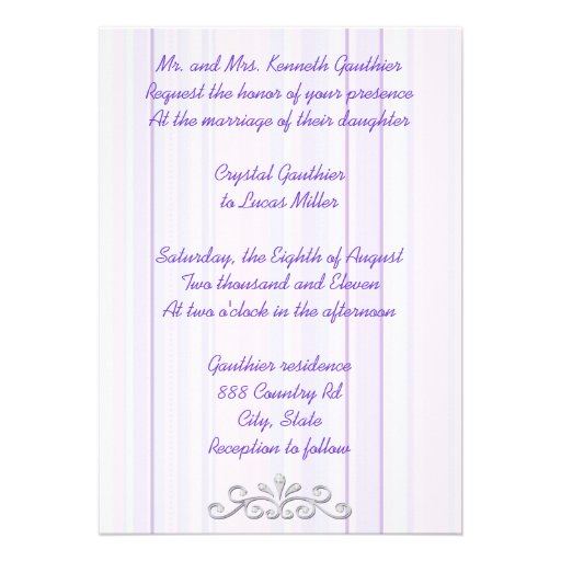 Striking Pastel Pinstripe Purple Invitation