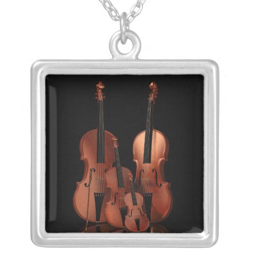 String Instruments Square Necklace Zazzle