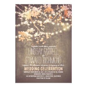 String lights cute and fancy wedding invitations