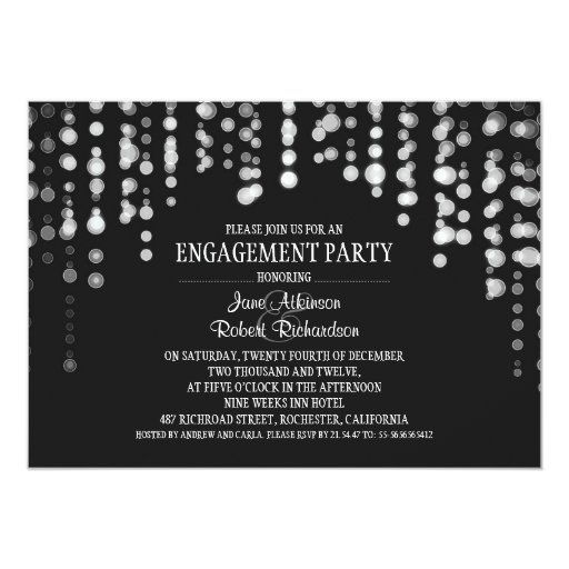 string lights engagement party invitations Zazzle