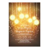 string lights & lanterns shimmer wedding invites