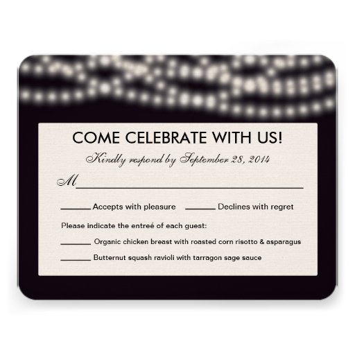 String Lights Reply Card - Rounded Corners