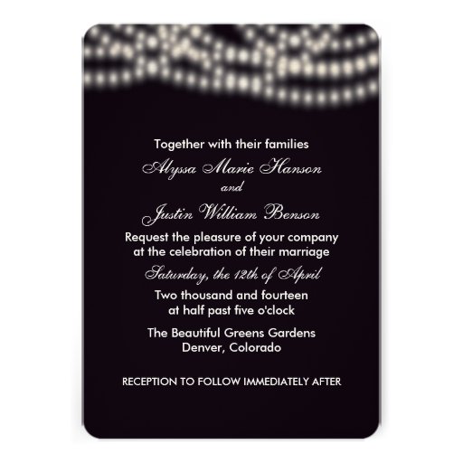 String Lights Wedding Invitation