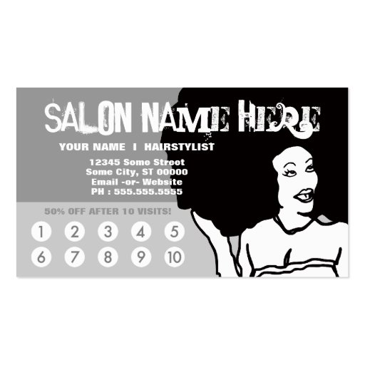 string me along salon (50% off) business card template (back side)