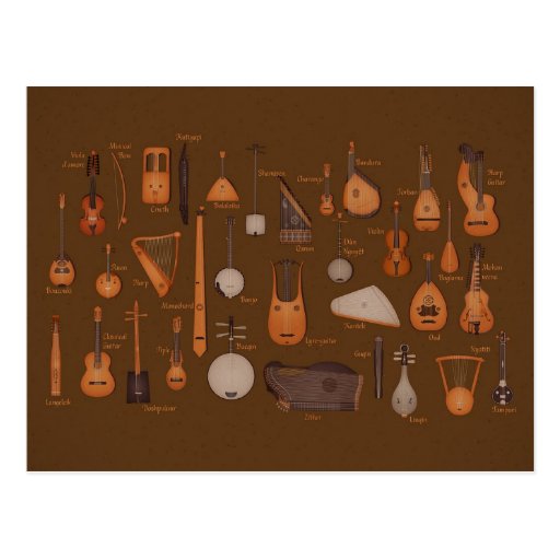 String Musical Instruments Post Card