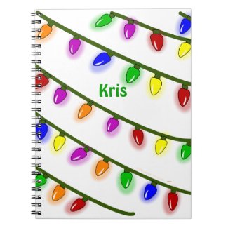 String of Christmas Lights Personalized Notebook notebook