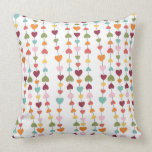 String of Hearts Throw Pillow